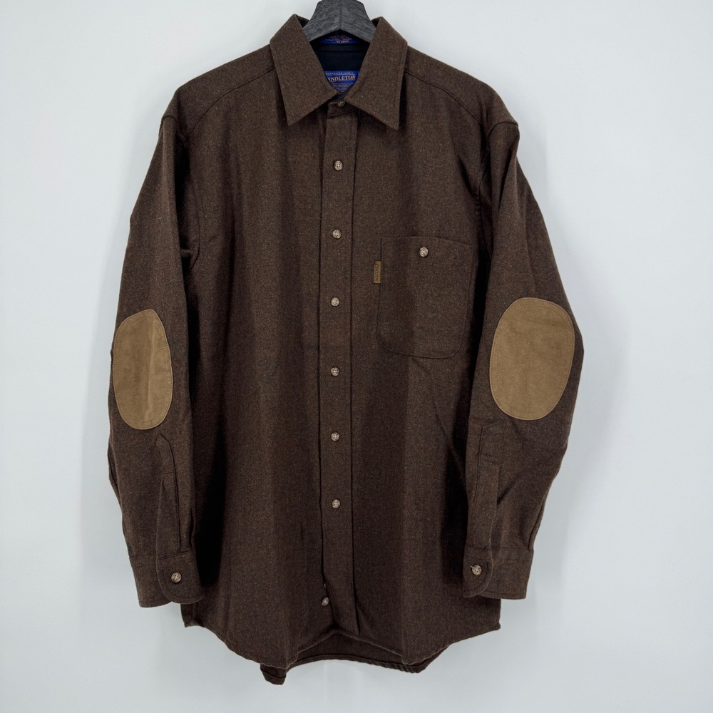 Vintage Pendleton Medium Brown Wool Button Down S… - image 4